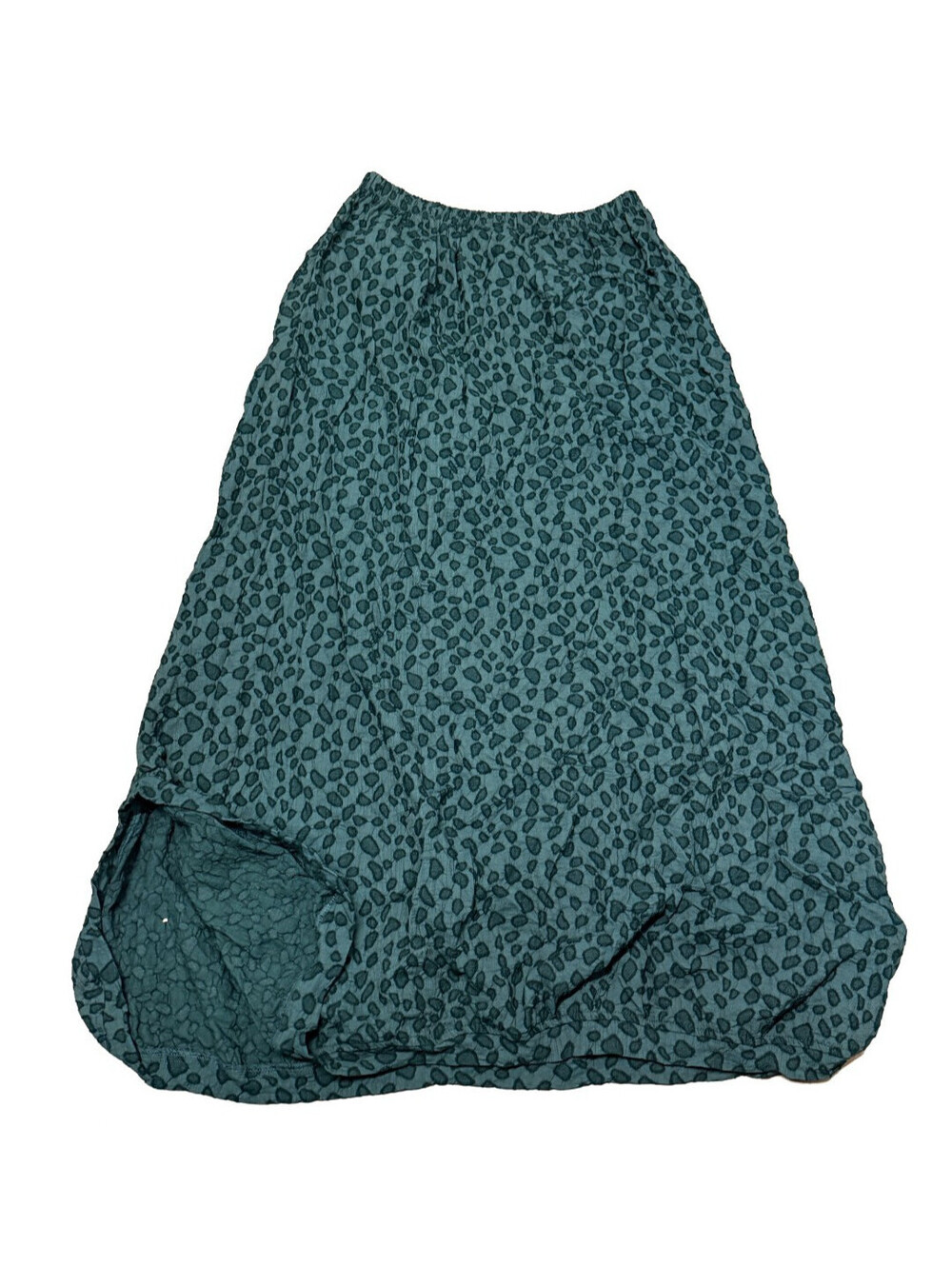 Bodil Skirt Maxi Midi Linen M Green Ribbon Jacquard Detailed Pull On Back Vent